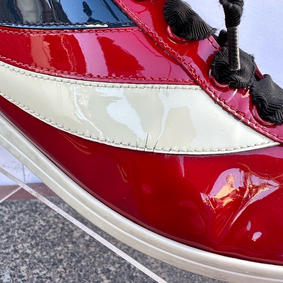 Gucci Men’s Falacer Hebron Web Patent Leather. U.S Size 7. - Picture 8 of 12